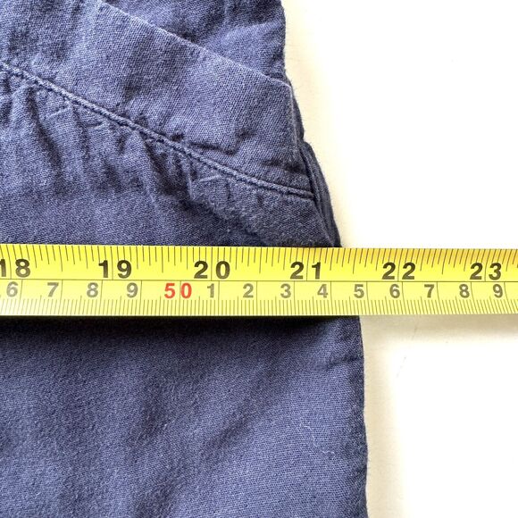 J Jill Stretchy Waist Pockets Roll Tab Leg Cotton Tapered Pants Blue - Picture 7 of 12